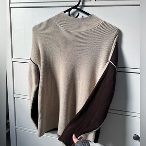 Colorblock Brown And Tan J Jill Sweater Petite Small